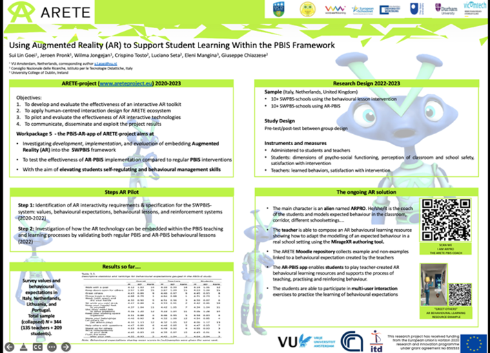 A poster about pilot 4: using Augmented Reality to Support Student Learning Within the PBIS Framework